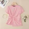 ZANZEA Women Summer Round Neck Casual Short Sleeve Blouse