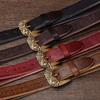 Rare And Super Thick Men'S First-Layer Cowhide Copper Buckle Lazy Belt Casual Guochao Retro Men'S Belt