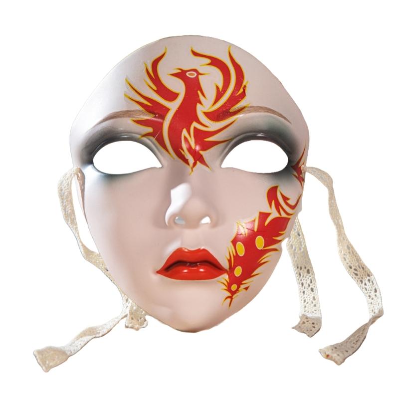 Hand Painted Mask Halloween Party Mask Full Face Mask Masquerade Mask for Women Men Cosplay Halloween Costume Accessory