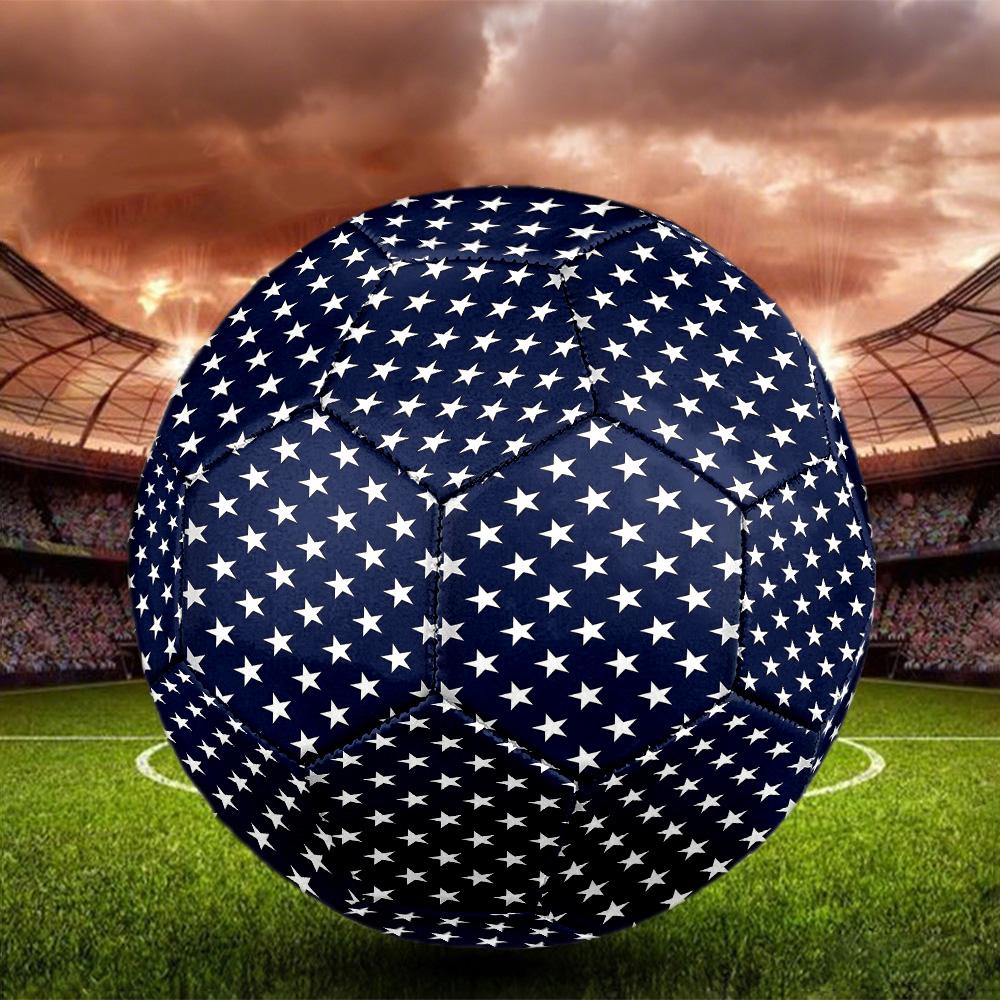 Star Pattern Indoor Size 5 Soccer Ball Colorful Machine Stitched PVC Competition Ready Durable High-Bounce