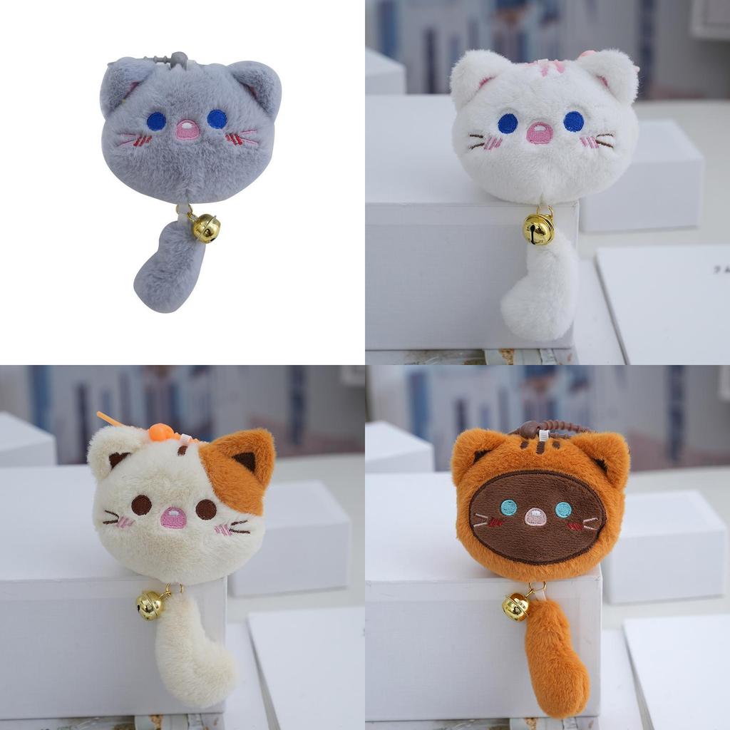 Adorable Cartoon Plush Cat Keychain Soft Pp Cotton Filling Cute Toy For Students