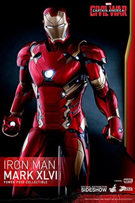 Power Pose Captain Civil War Iron Man Mark 46 Scale Plastic Painted Limited Edition Action Figure America 1/6