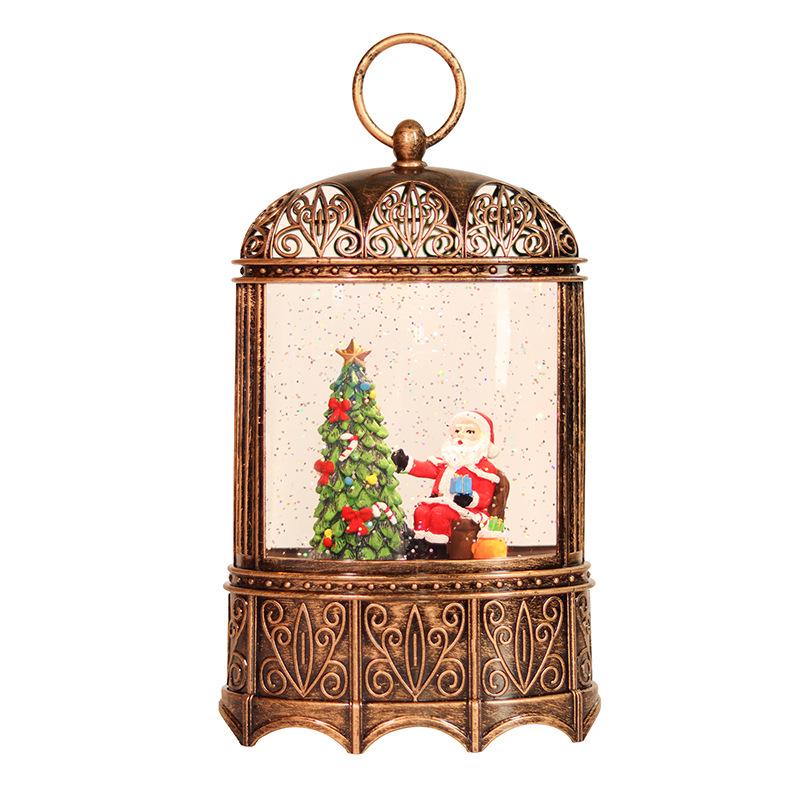 Retro Christmas Snowing Music Lantern: Atmospheric Luminous Ornament for Holiday Décor
