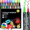 Double-Ended Waterproof Acrylic Markers for DIY Ceramic & Graffiti Projects