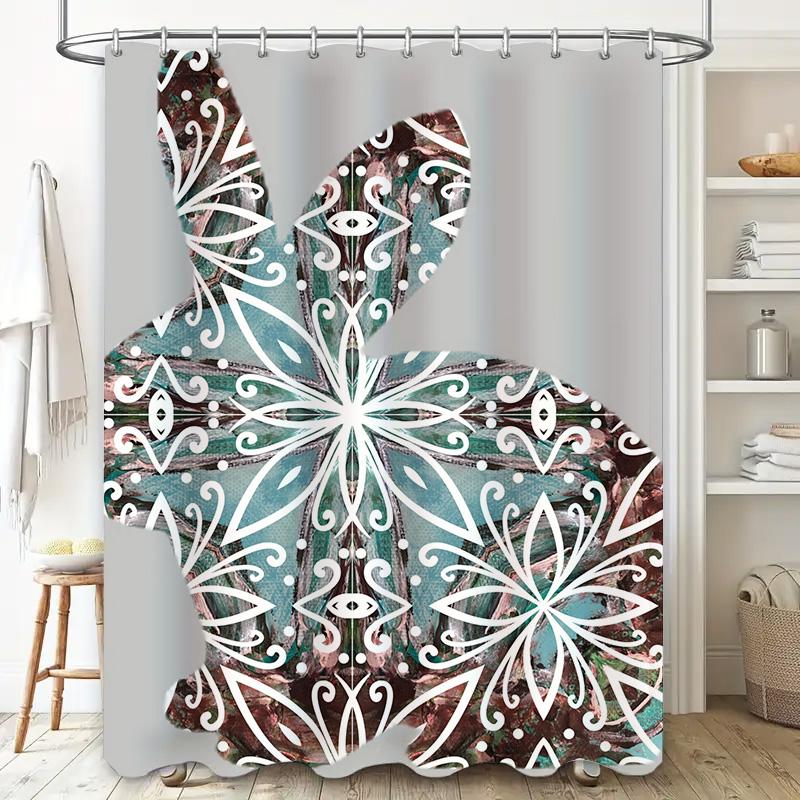 Vibrant Shower Curtain Abstract Watercolor Design with Red, Blue, and Orange Colors for Bathroom Decor in Home Garden