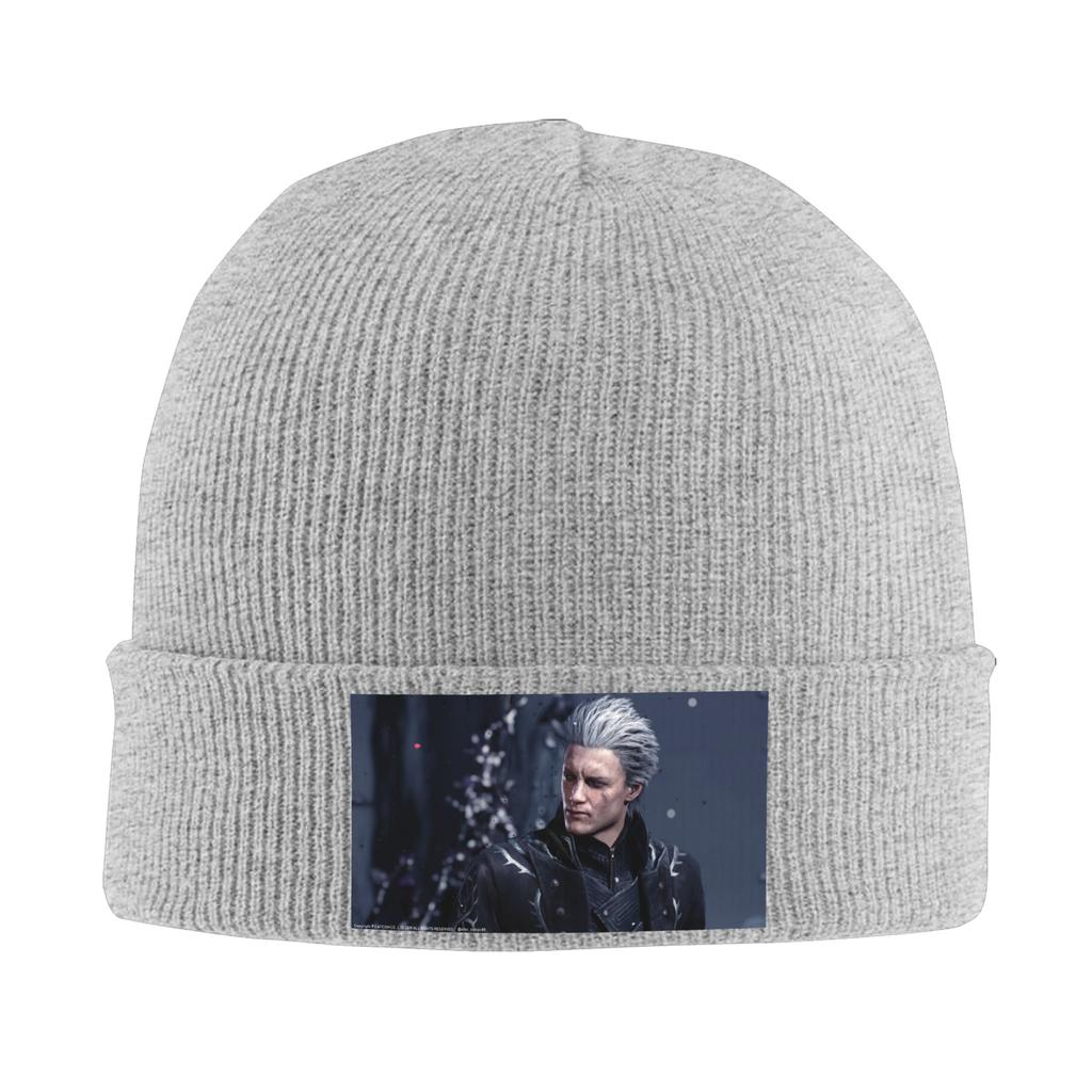 Vergil Aus der Devil May Cry Serie Winter Mützen Beanie Mütze Warme Herbst Strickmützen Mützen für Damen Herren
