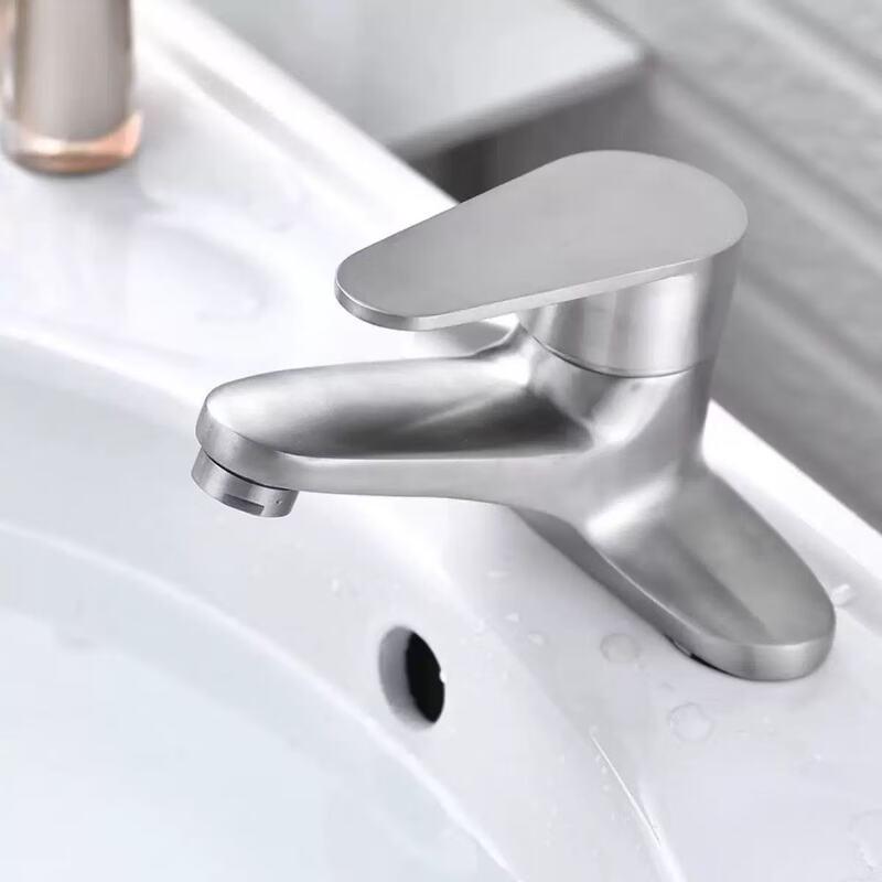 PKSUKB Stainless Steel Double-Hole Basin Faucet