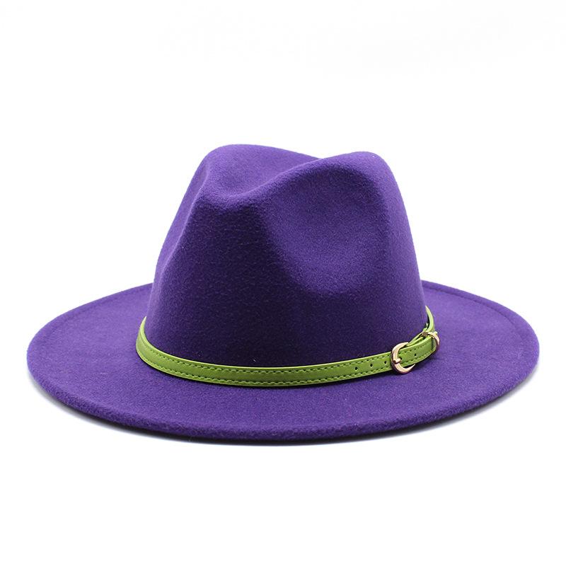 Men'S And Women'S Woolen Top Hats, Gentlemen'S Jazz Hats, Flat-Brimmed Big Eaves