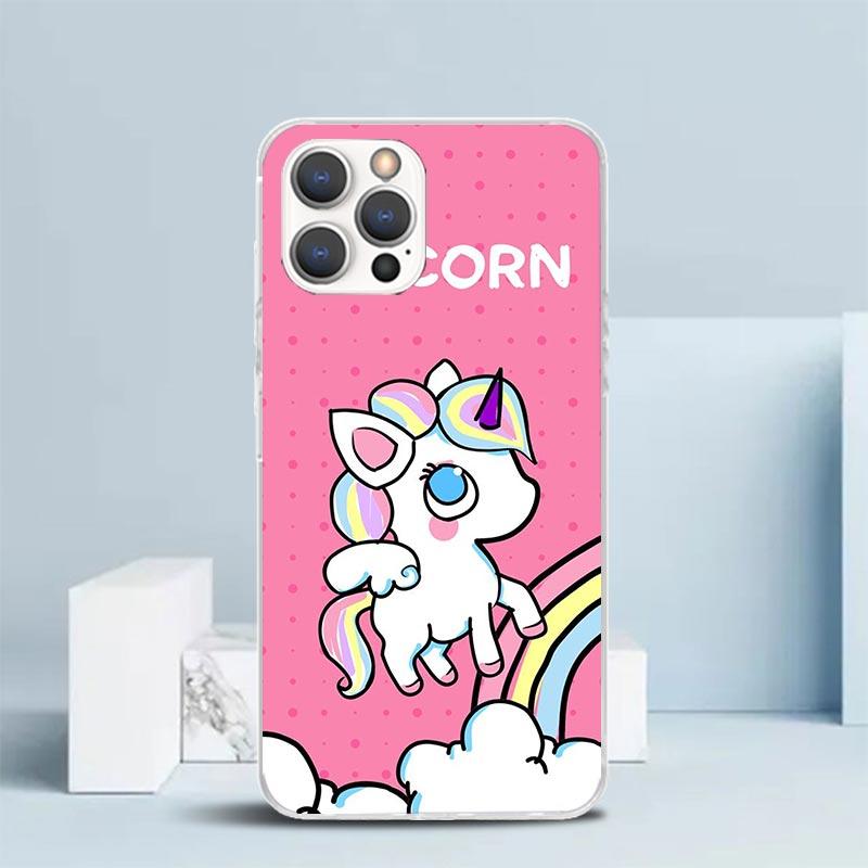 Pink Unicorn Rainbow Phone Case For IPhone 16 17 Air 16E 15 14 Plus 13 Mini 12 11 Pro Max 7 8 + SE 2020 Soft TPU Back Cover 16 1