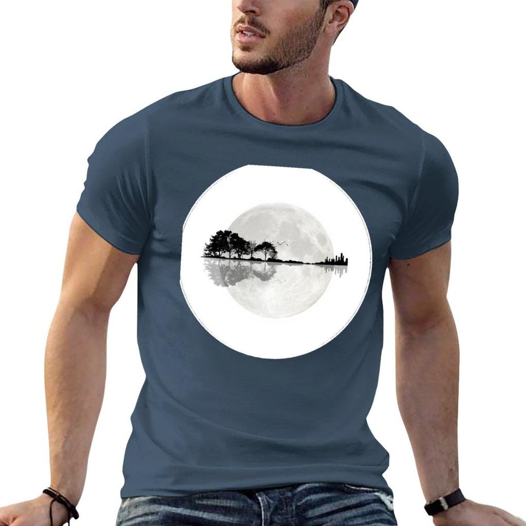 Moonlight Nature Guitar TShirt Quick Dry Fishing TShirt