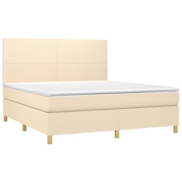 VidaXL Sommier à Lattes de Lit avec Matelas et LED, Lit Rembourré, Lit Double, Lit Adulte de Chambre à Coucher Intérieur, 3135290