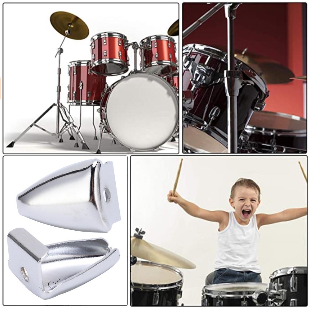 5PCS Metal Drum Lug Iron Silver Drum Hardware Replacement Professional Drum Claw Hook  For Drum Set