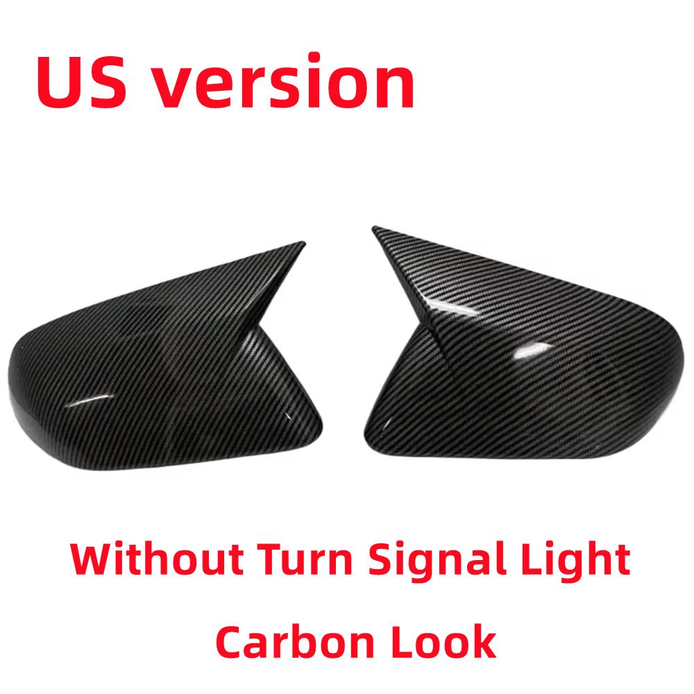 &  Version For Ford Mustang 2015-2024 Mirror Caps Pair Car Side Wing Rearview Mirror Cover Ox Horn Rearview