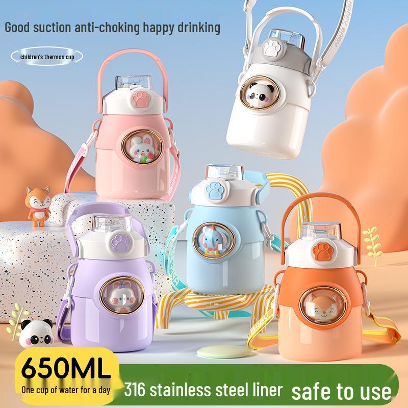 2025 Izolovaná nerezová dětská láhev na vodu s víčkem otevíraným jedním tlačítkem