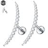 1Pc G23 Titanium Cz Crystal Ear Cartilage Tragus Helix Daith Piercing Internal Thread Lip Stud Labret Piercing Body Jewelry 16G