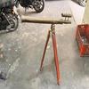 Brass Telescope with Wooden Tripod Nautical Maritime Decor Antique Style Home Office Display