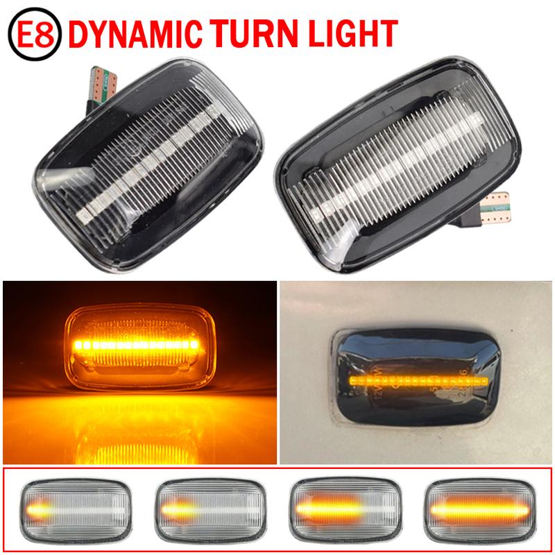 2Pcs Dynamic LED Side Marker fender Lights Flowing Turn Signal Light Side Repeater For Toyota Landcruiser 70 80 100 Series