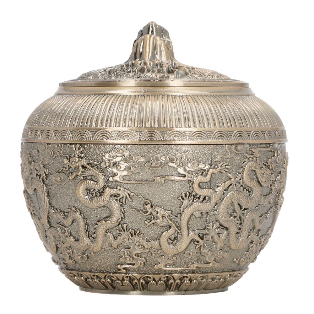 Airtight Lid Loose Tea Storage Container Bronze Metal Tea Canister For Kitchen Cabinet