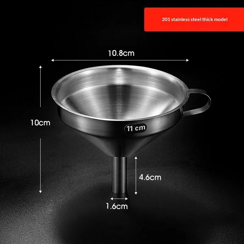 Stainless Steel Funnel With Thickened Filter Strainer And Sturdy Handle For Kitchen Liquid Transfer Oil Filling Home Brewing