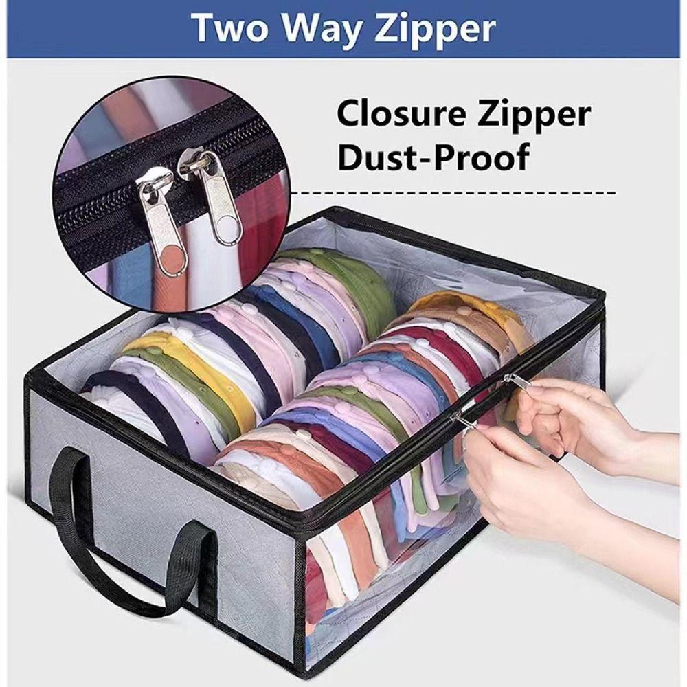 Large Capacity Baseball Cap Storage Box Collapsible Closet Organizer Case Cap Storage Bag  Travel