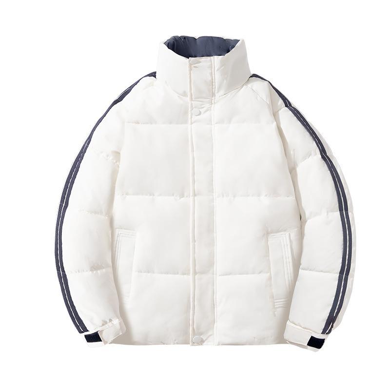 Padded-on Men's New Winter Feather Cotton-padded Clothes Couple Bread Cotton-padded Jackets Light and Thickened Winter Jackets