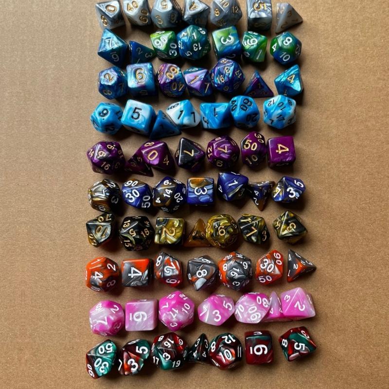 70 Stück 10 Farben Polyedrische Würfel Acryl Mehrseitige Würfel Rollenspiel Würfel für Tabletop Spieler Einfach zu bedienen