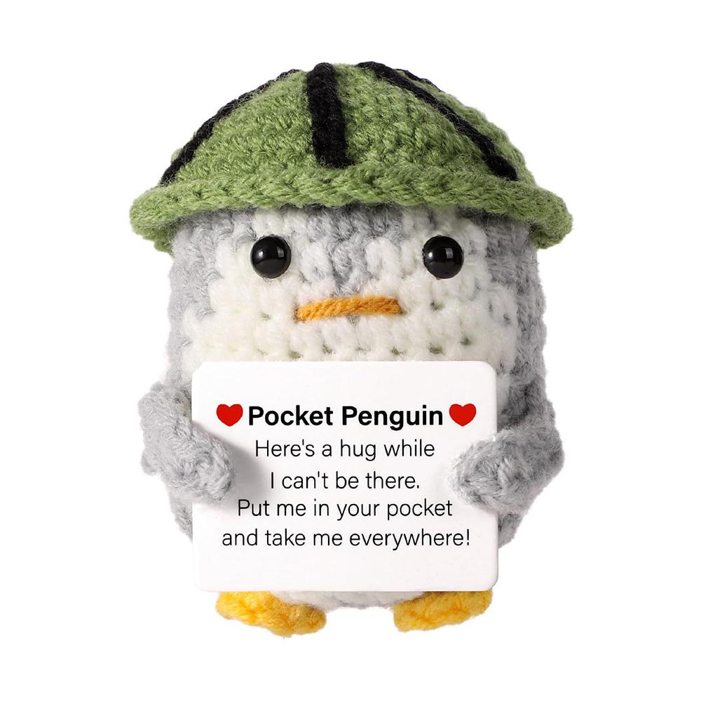 New Crochet Flower Penguin Doll Decoration Desk Accessories Kawaii Positive Energy Pengniu Doll Home Room Decor Christmas Gift