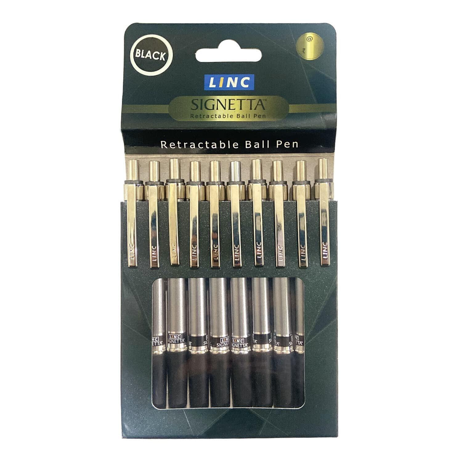 Linc Signetta Ball Pen  Black 10 pcs 221 2%
