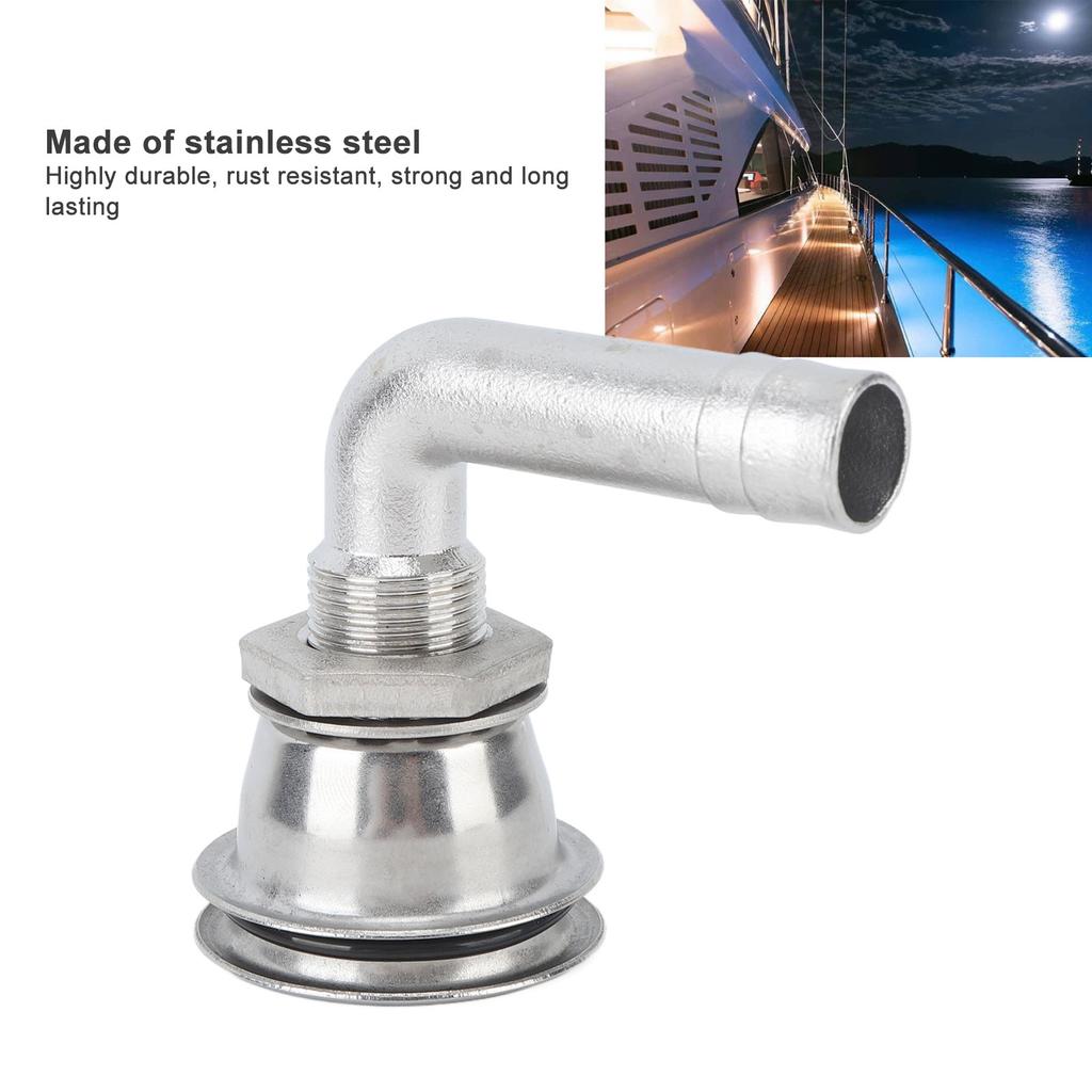 Marine Fuel Tank Vent Thru Hull 90 Degree Stainless Steel Fuel Tank Vent for Yachts Ships Accessories 5/8 In Pipe