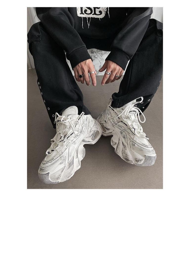 Z Brand Men's 2025 Height-Boosting Retro Sneakers - Breathable, Casual, Autumn Dad Shoes with Thick Soles.