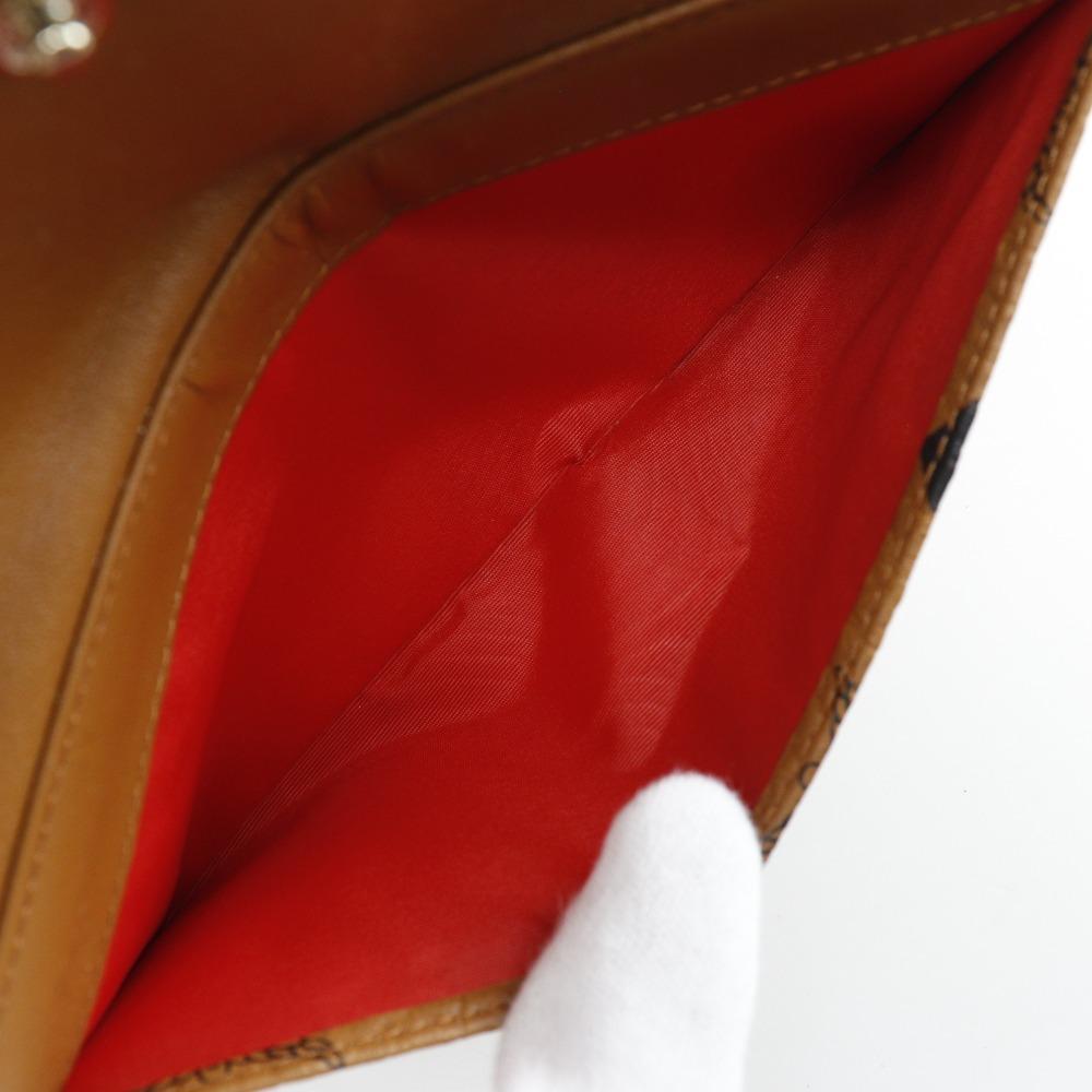 MCM Patricia Kette Brieftasche Colorblock Vicetos Braun / Rosa Leder/PVC Damen Gebraucht