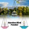 Solar Cascade Hanging Bird Bath Fountain, Solar Water Pump Three-Tiered Bird Bath Tub , Hanging Hook for Garden Patio Wildlife