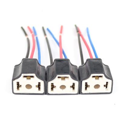 10Pcs H4 Car Bulb Lampholder 3-hole Ceramic Wire Wiring Car Headlight Bulb Light Beam Socket Plug Auto Light Accessories