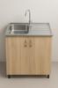 Single-bowl steel sink 80x60 satin with Apollo siphon