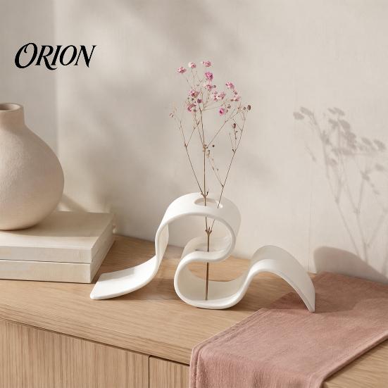 Indoor Flower Display 3D Printed Dried Stand, Curved Ribbon Vase, Decorative Holder, Plant Holder Artificial Rack for Bedroom Living Room Decor