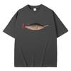 Fish Smoking Funny Vertebrata Lovers Meme T-shirts   Casual Cotton Vintage Short Sleeve T-shirt  Oversized T Shirt