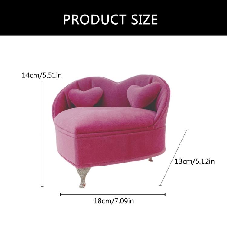 Stylish Plush Jewelry Display Stand Elegant Plush Jewelry Case European Style Mini Chair for Ring Earring Display