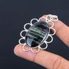 Natural Silver Leaf Jasper Gemstone Pendant 925 Sterling Silver Indian Jewelry