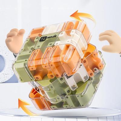Yousheng 2Pcs Rolling Ball Maze Cube Kids Brain Teaser 3D Puzzle Maze Cube Toddlers Stress Relief Logical Thinking Training Bead Maze Educational Toy