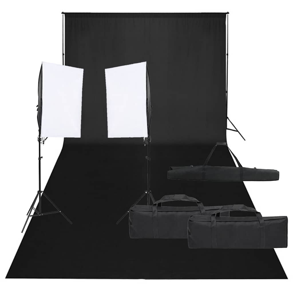 Vidaxl Photographic Studio Set With Lamps And Background