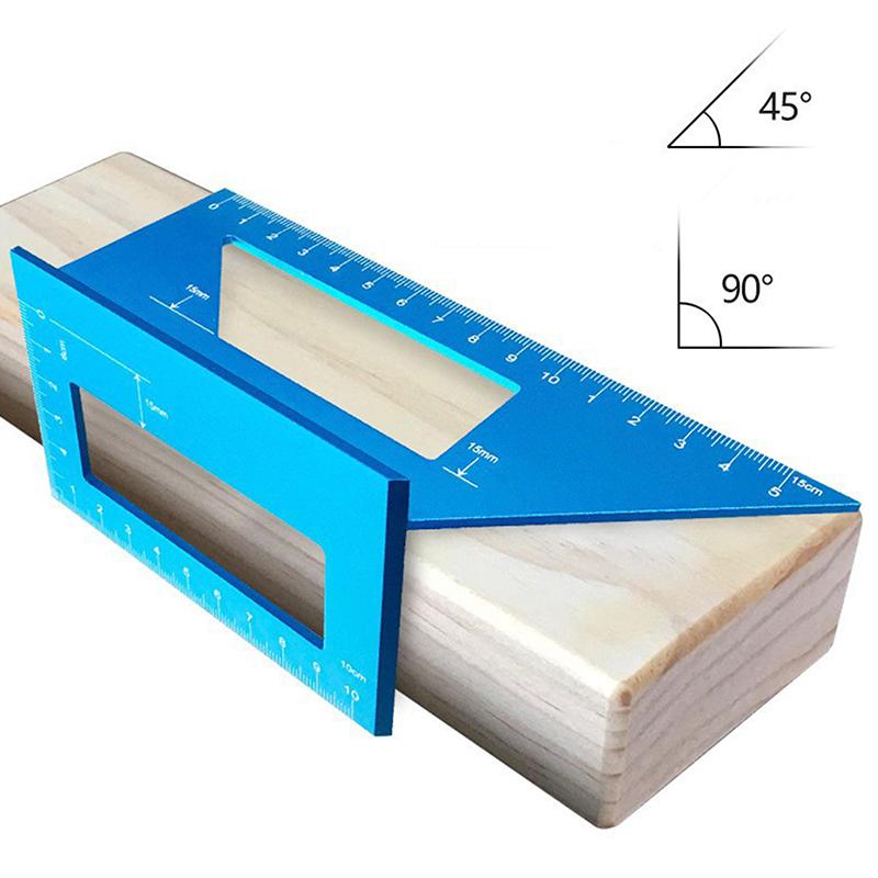 Multifunctional Angle Ruler 45 90 Degree Aluminum Alloy Accurate Woodworking Square Angle Ruler Marking Gauge Carpenter Tool