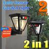 Solární wolframové světlo, 2v1 žárovka, Nástěnná lampa na dvůr, Multifunkční, 3 režimy, Vodotěsný, Senzor pohybu, Venkovní, Zahrada