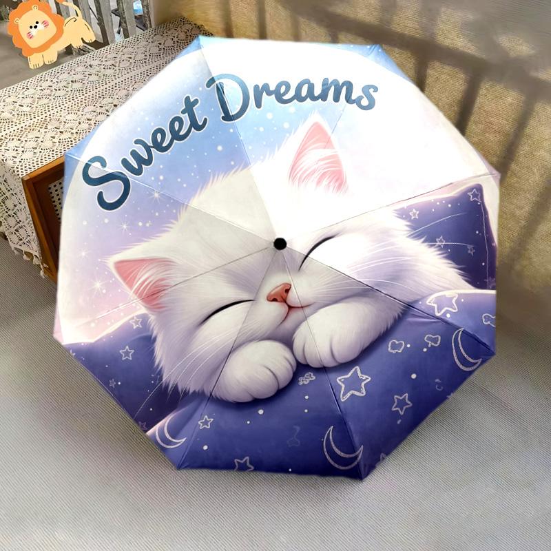 Parapluie de Pluie Motif Chat Endormi Mignon