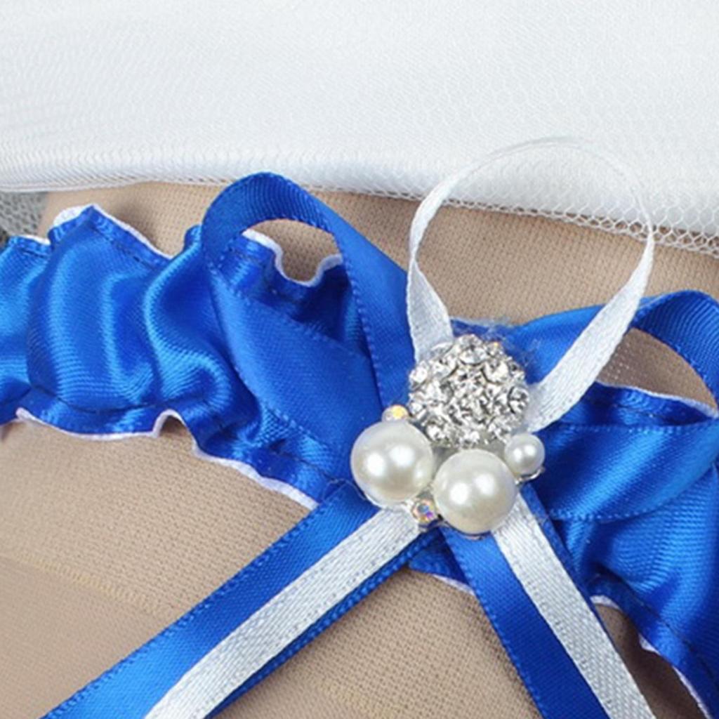 Bridal Garter Belt Set Leg Rings Bowknot Faux Pearls Wedding for Ceremony