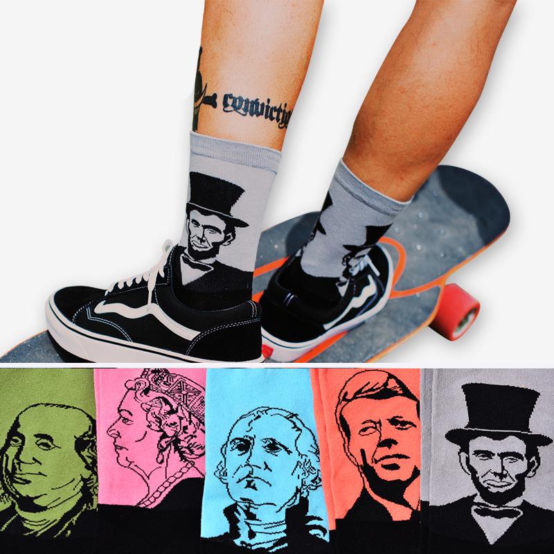 Men Socks Abstract Oil Painting Art Socks Cotton Wedding Socks Novelty Pattern Casual Crew Socks