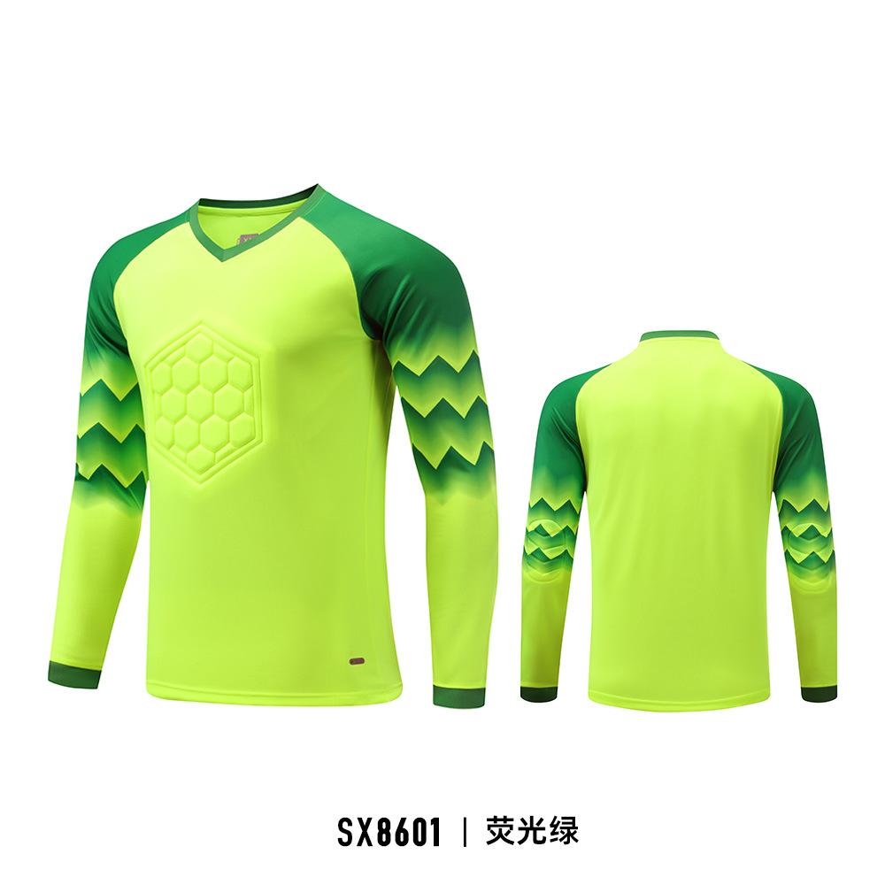 Spot Wholesale Football Goalkeeper Jersey Boys Custom Goalkeeper Jersey Long Sleeve Sponge Pad Game Training Jersey