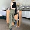 New Cargo Pants Women Retro Workwear Casual Straight Trousers Fashion Wide Leg Pockets Joggers Trousers Y2k Streetwear
