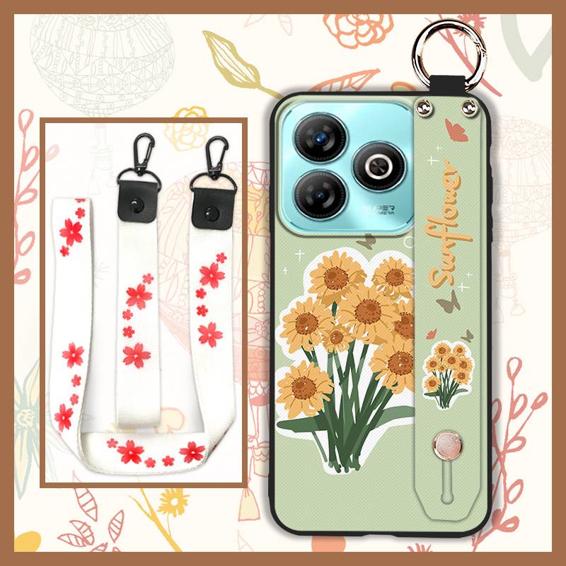 Protective Anti-knock Phone Case For ZTE Blade A75 4G/Z2359 Wristband Wrist Strap Back Cover Shockproof Ring Durable