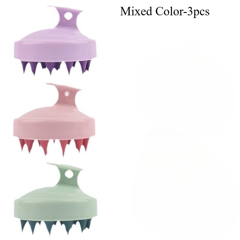 Silicone Shampoo Scalp Hair Massager Head Body Scalp Massage Brush Scalp Massage Brush Comb Magic Handle Brush Spa Massage Brush