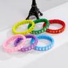 Elastic Zirconia Enamel Bangle Colorful Macaron-colored Bracelet Women Rainbow Beaded Bracelets